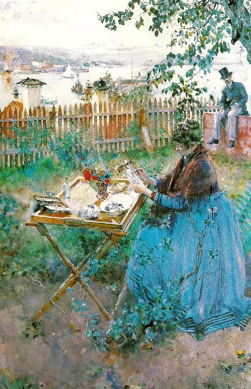 Carl Larsson keramik- porslinsmalerska china oil painting image